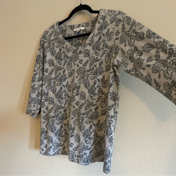 Pure Jill floral top size M gray casual everyday gma core soft comfort - Picture 7 of 8